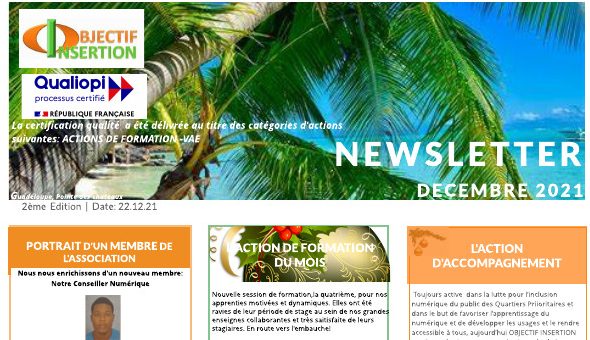 Notre Newsletter du mois de Décembre